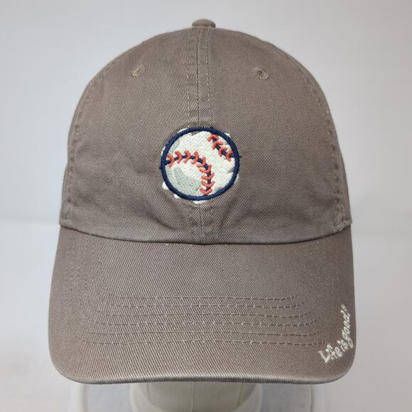 Life is Good Slideback Baseball Cap Brown OS Adjustable Embroidered 6 Panel - Picture 2 of 8